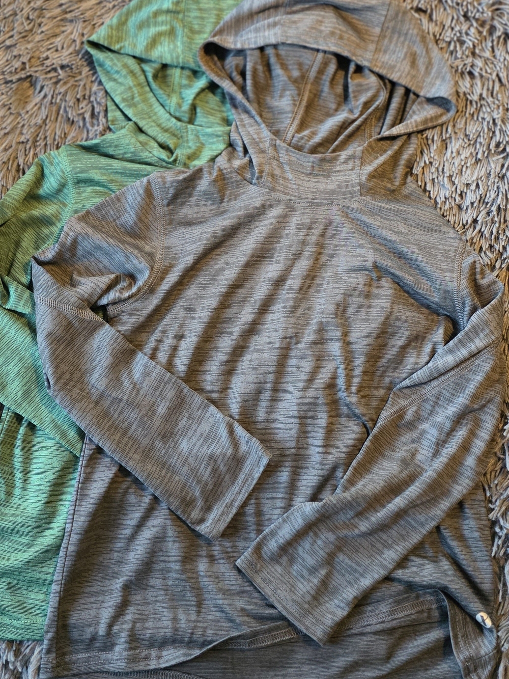 Xersion Kids Hooded Long-Sleeve Top - Gray & Green